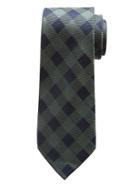 Banana Republic Mens Buffalo Check Silk Nanotex Tie Fall Green Size One Size