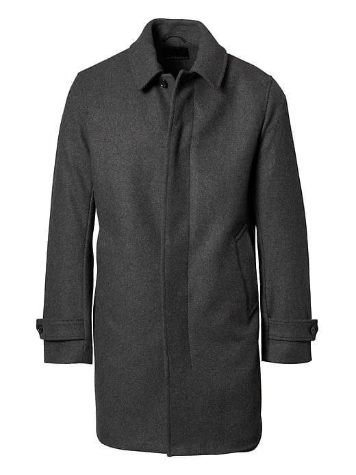 Banana Republic Mens Italian Wool Blend Car Coat - Charcoal