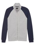 Banana Republic Mens Moisture-wicking Color Block Full-zip Sweatshirt Jacket Heather Gray Size L