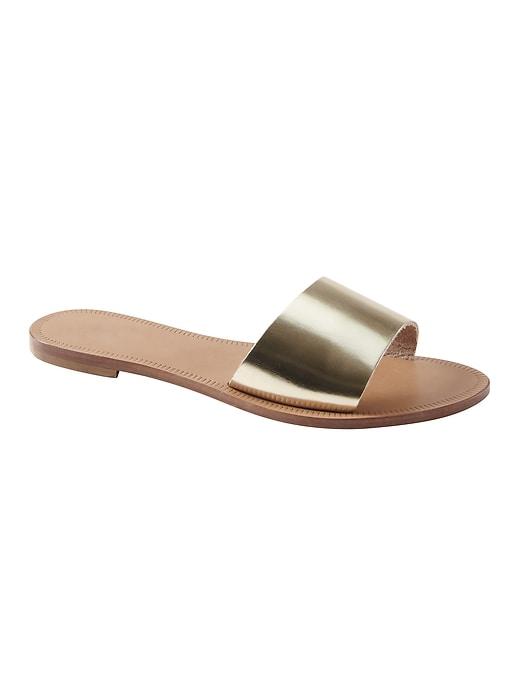 Banana Republic Womens Joie   Lacey Slide Metallic Sandal Gold Size 10