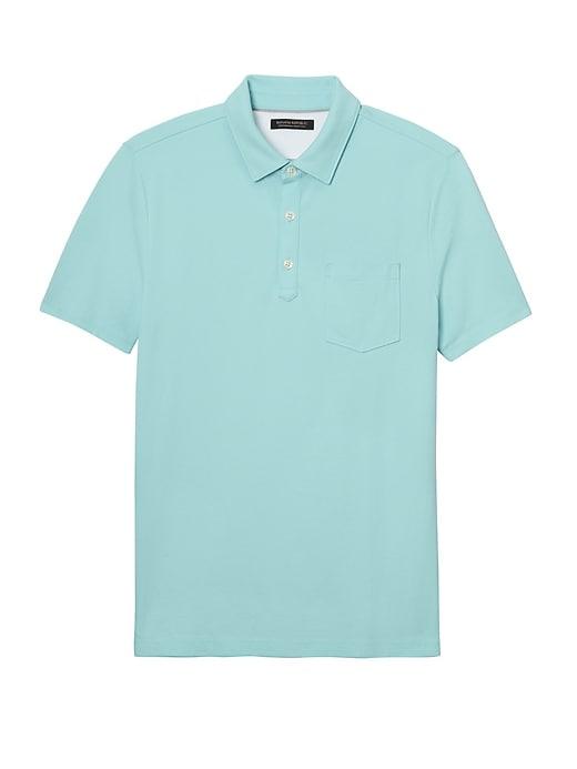 Banana Republic Mens Don';t-sweat-it Polo Shirt Larimar Blue Size Xxs