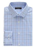 Banana Republic Mens Grant Slim-fit Non-iron Plaid Shirt Blue Ice Size M