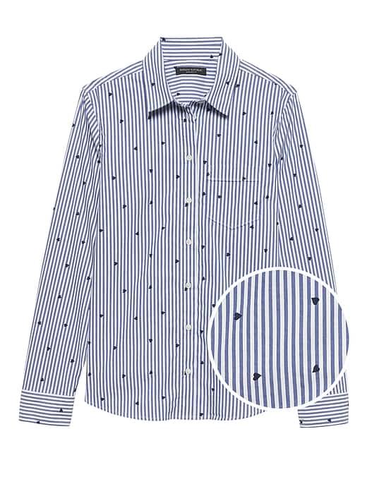 Banana Republic Quinn Straight-fit Heart Print Shirt