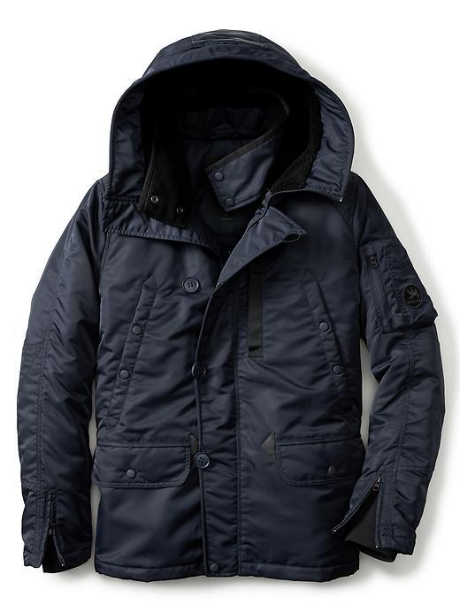 Banana Republic Spiewak Flight Satin Heron Parka Size L - Navy
