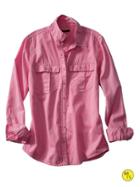 Banana Republic Factory Soft Wash Garment Dyed Shirt Size L - Mulberry