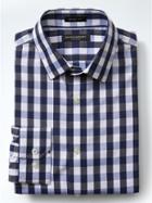 Banana Republic Grant Fit Non Iron Gingham Shirt - Navy