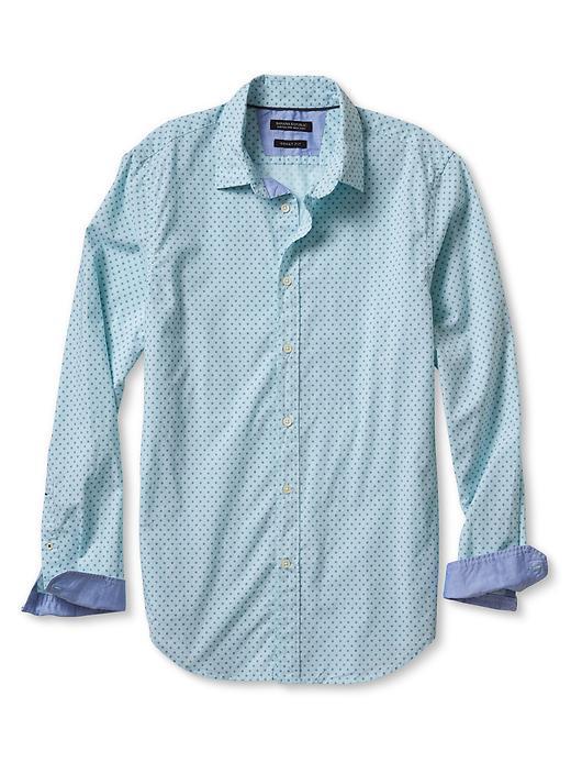 Banana Republic Mens Grant Fit Custom 078 Wash Circle Shirt Size L Tall - Surf Spray