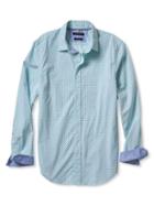 Banana Republic Mens Grant Fit Custom 078 Wash Circle Shirt Size L Tall - Surf Spray