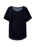 Banana Republic Womens Velvet High-low Hem Top Navy Blue Size S