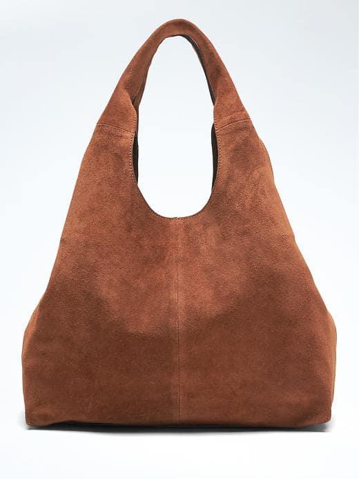 Banana Republic Womens Italian Suede Slouchy Carryall - Chestnut