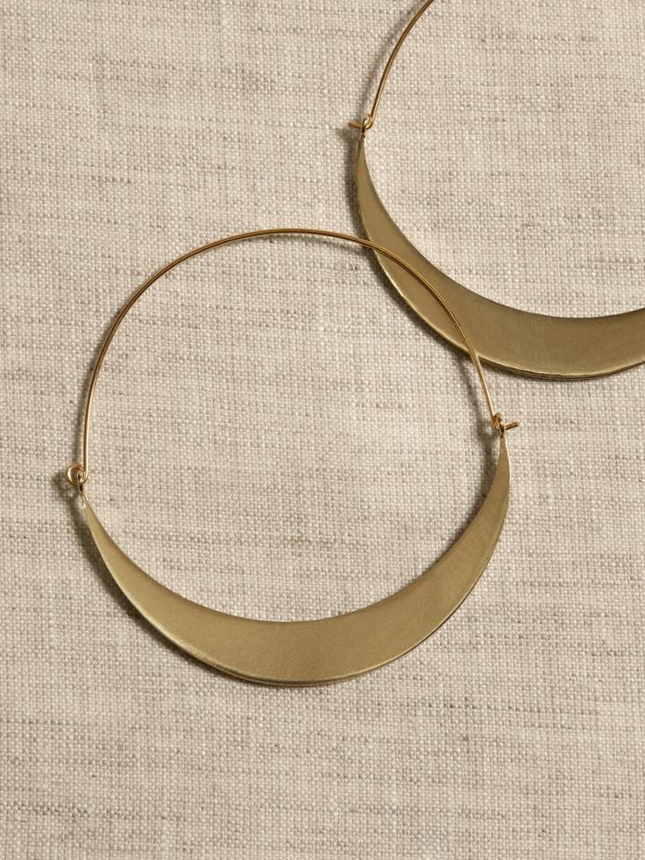 Crescent Hinged Hoop Earrings | Aureus + Argent