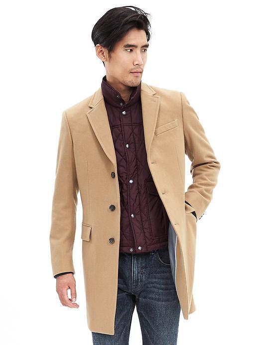 Banana Republic Mens Camel Topcoat Size L Tall - Camel