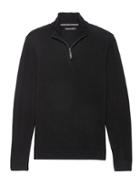 Banana Republic Mens Italian Merino Wool Blend Half-zip Sweater Black Size Xs
