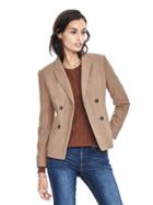 Banana Republic Womens Double Breasted Camel Flannel Blazer - Camel