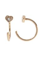 Banana Republic Womens Heart Open Huggie Hoop Earring Gold Size One Size