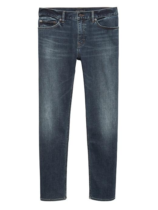 Banana Republic Mens Athletic Tapered Rapid Movement Denim Medium Wash Jean Harbor Blue Size 36w