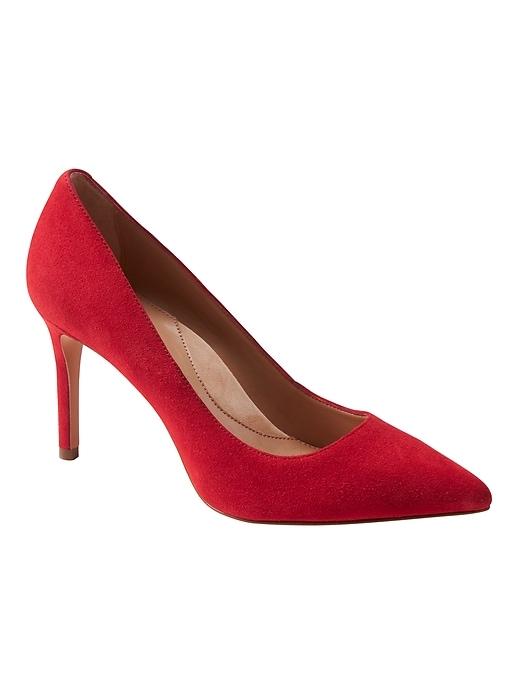 Banana Republic Womens Madison 12-hour Rounded-topline Pump Ultra Red Suede Size 11