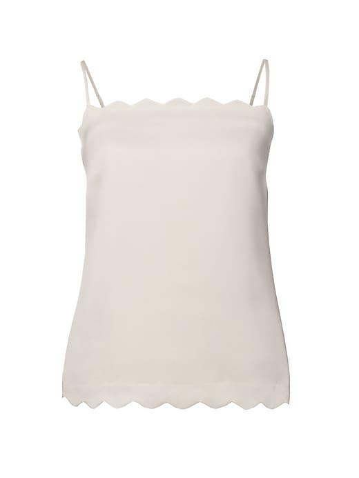 Banana Republic Womens Petite Scalloped Essential Camisole Ivory Size L