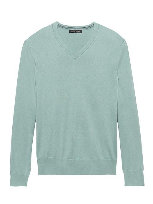 Banana Republic Mens Silk Cotton Cashmere V-neck Sweater Prickly Pear Size Xxs