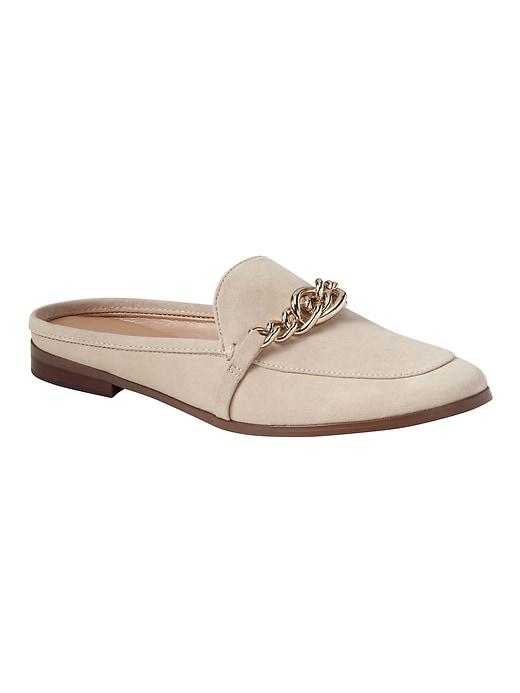 Banana Republic Womens Demi Chain Slide Almond Suede Size 6