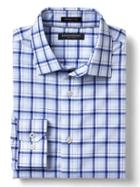 Banana Republic Mens Grant Fit Non Iron Plaid Shirt - Cool Water