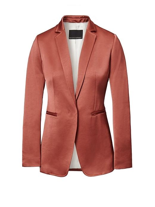 Banana Republic Womens Boyfriend Fit Shiny Blazer - Rust