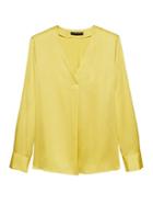 Banana Republic Womens Drapey V-neck Top Yellow Size Xs