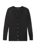 Banana Republic Womens Machine-washable Merino Boyfriend Cardigan Sweater Black Size M