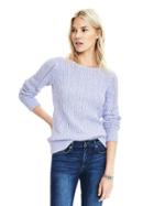 Banana Republic Womens Long Sleeve Cable Boatneck Sweater - Periwinkle