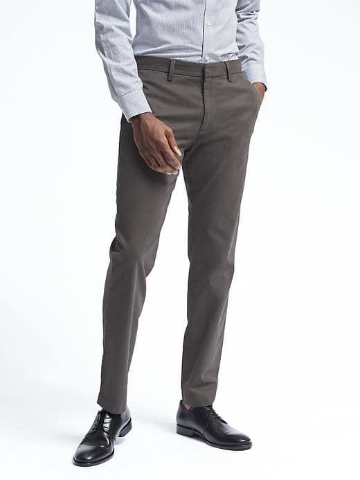 Banana Republic Mens Emerson Straight Chino - Sharp Grey