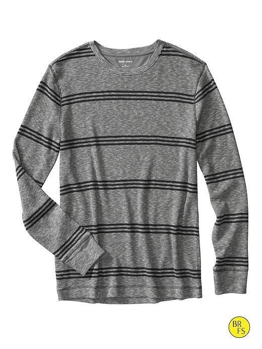 Banana Republic Factory Triple Stripe Thermal Tee Size L - Dark Heather Gray