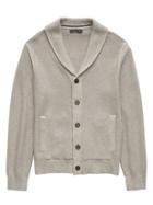 Banana Republic Mens Supima Shawl-collar Cardigan Light Khaki Size L