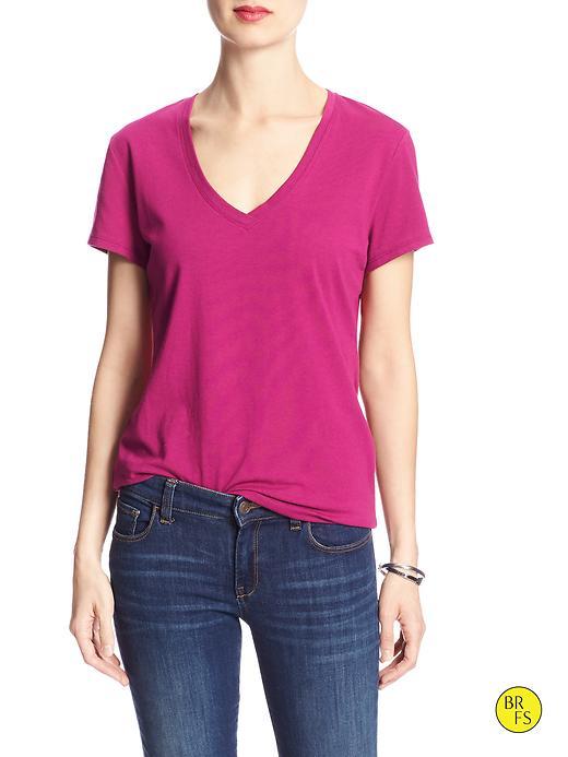 Banana Republic Factory Short Sleeve Vee Size L - Rhubarb