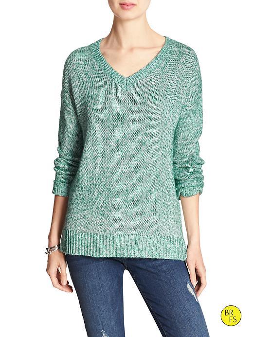 Banana Republic Factory Hi Lo Vee Sweater Size L - Dark Malachite