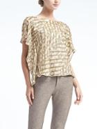 Banana Republic Easy Care Print Slit Sleeve Top - Warm Print