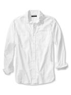 Banana Republic Mens Tailored Slim Fit Garment Dye Shirt Size L Tall - Optic White