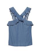 Banana Republic Tencel Cross-front Ruffle Top