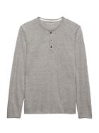 Banana Republic Mens Vintage Long-sleeve Henley Heather Gray Size Xl