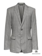 Banana Republic Mens Monogram Slim Gray Plaid Italian Wool Suit Jacket Light Gray Size 40