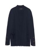 Banana Republic Womens Cotton-wool Blend Open Cardigan Sweater Navy Blue Size Xs
