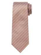 Banana Republic Mens Micro Check Silk Nanotex Tie Orange Pop Size One Size