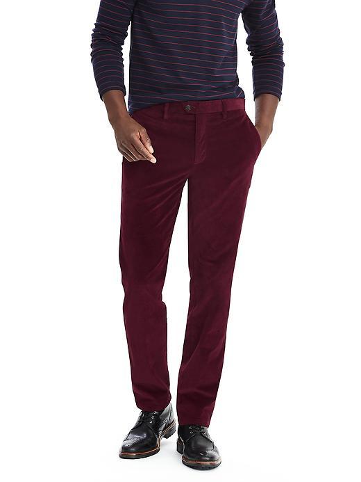Banana Republic Mens Aiden Twill Cord Chino Size 32w 36l Tall - Burgundy