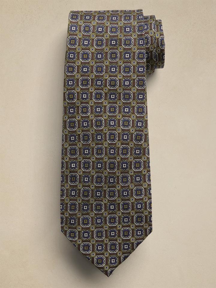 Square Foulard Print Tie
