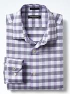 Banana Republic Mens Camden Fit Non Iron Large Gingham Shirt - Warm Violet