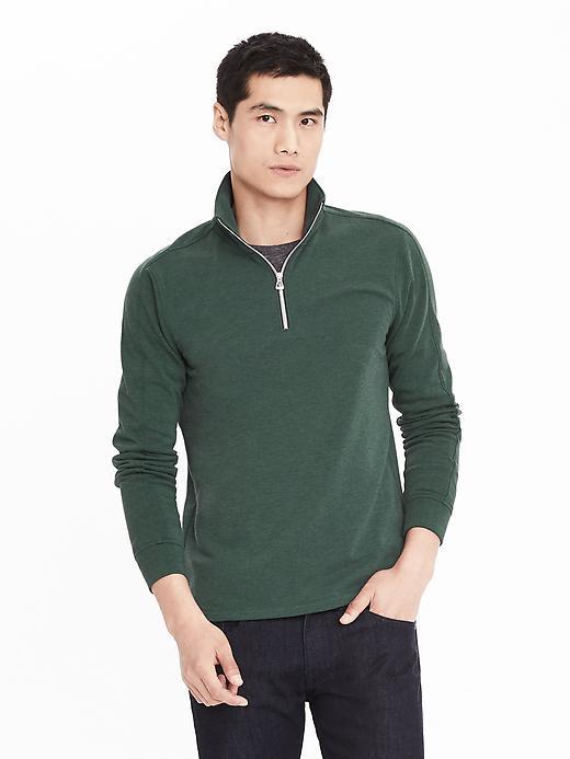 Banana Republic Mens Polar Tech Half Zip - Deep Hunter