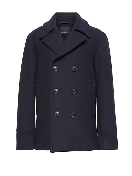 Banana Republic Mens Italian Melton Wool Blend Peacoat Navy Size Xxl
