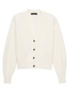 Banana Republic Womens Japan Online Exclusive Blouson-sleeve Cardigan Sweater Ivory White Size S