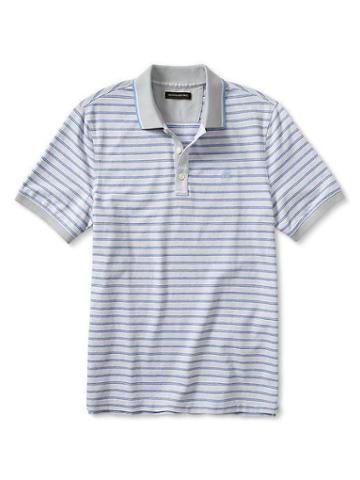 Banana Republic Signature Jacquard Stripe Pique Polo - Grey Texture