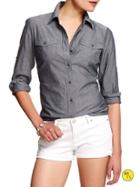 Banana Republic Factory Chambray Pocket Shirt - Light Chambray