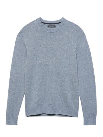 Banana Republic Mens Extra-fine Italian Merino Woolcrew-neck Sweater Blue Jean Size Xl